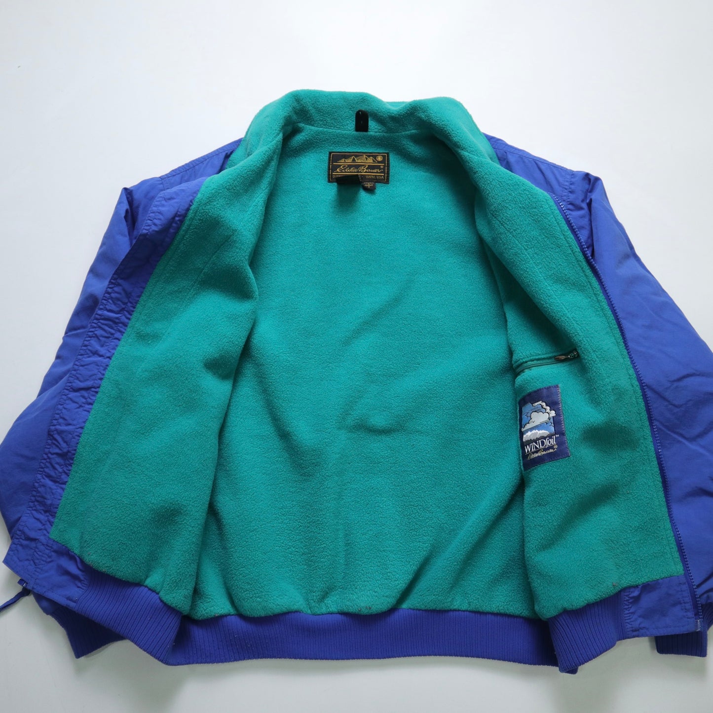 90s EDDIE BAUER American-made blue windproof warm jacket