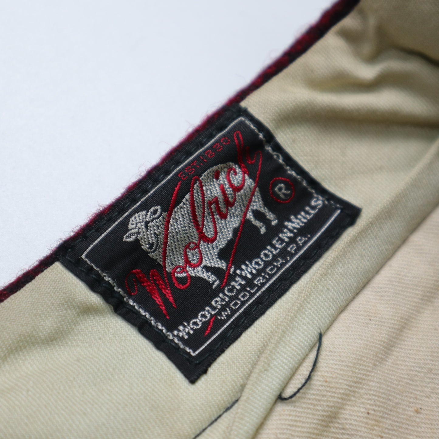 (34W)1950s Woolrich American wool red plaid hunting pants Talon zipper