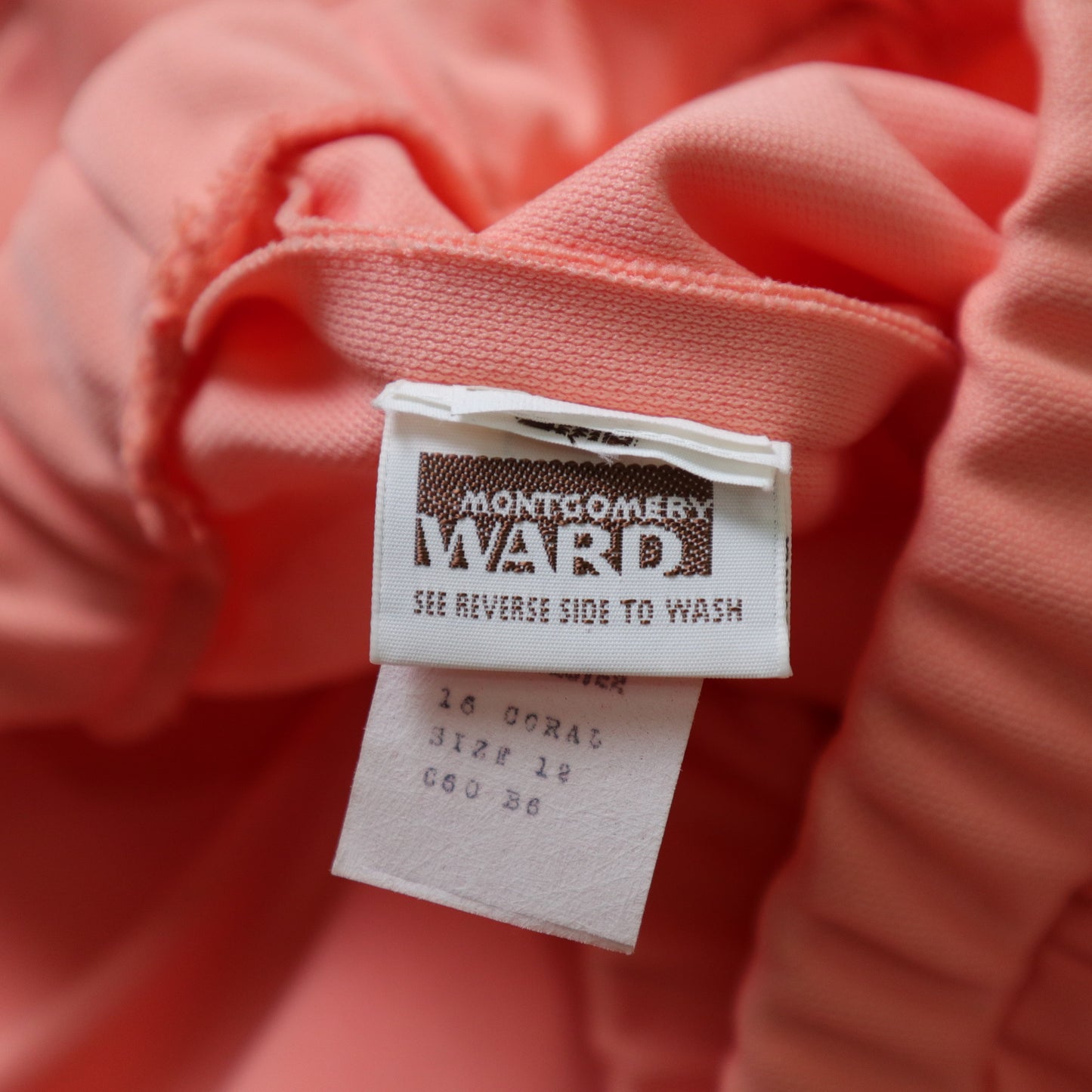 (24-30W)70s Montgomery Ward 橘粉色聚酯纖維長褲