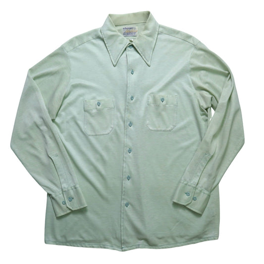 1970s ARROW mint green arrow collar long-sleeved shirt