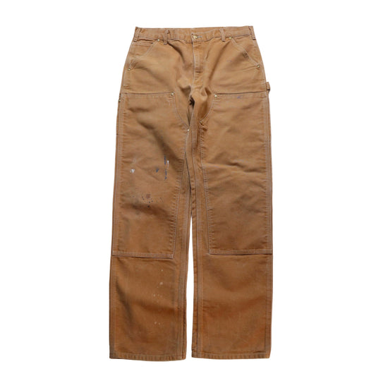 (35-36W)Carhartt Double Knee brown work pants made in the United States