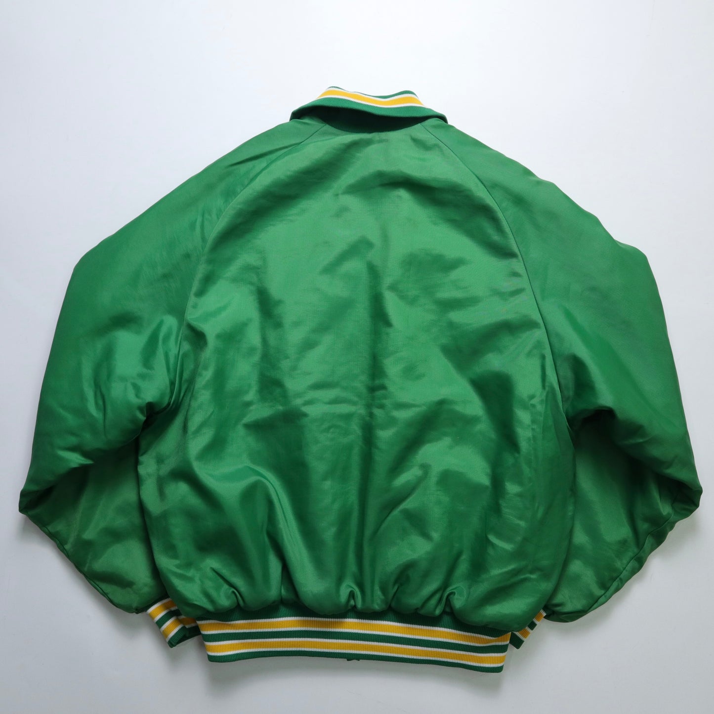 1980s American-made green windproof baseball jacket ACTWU Union made