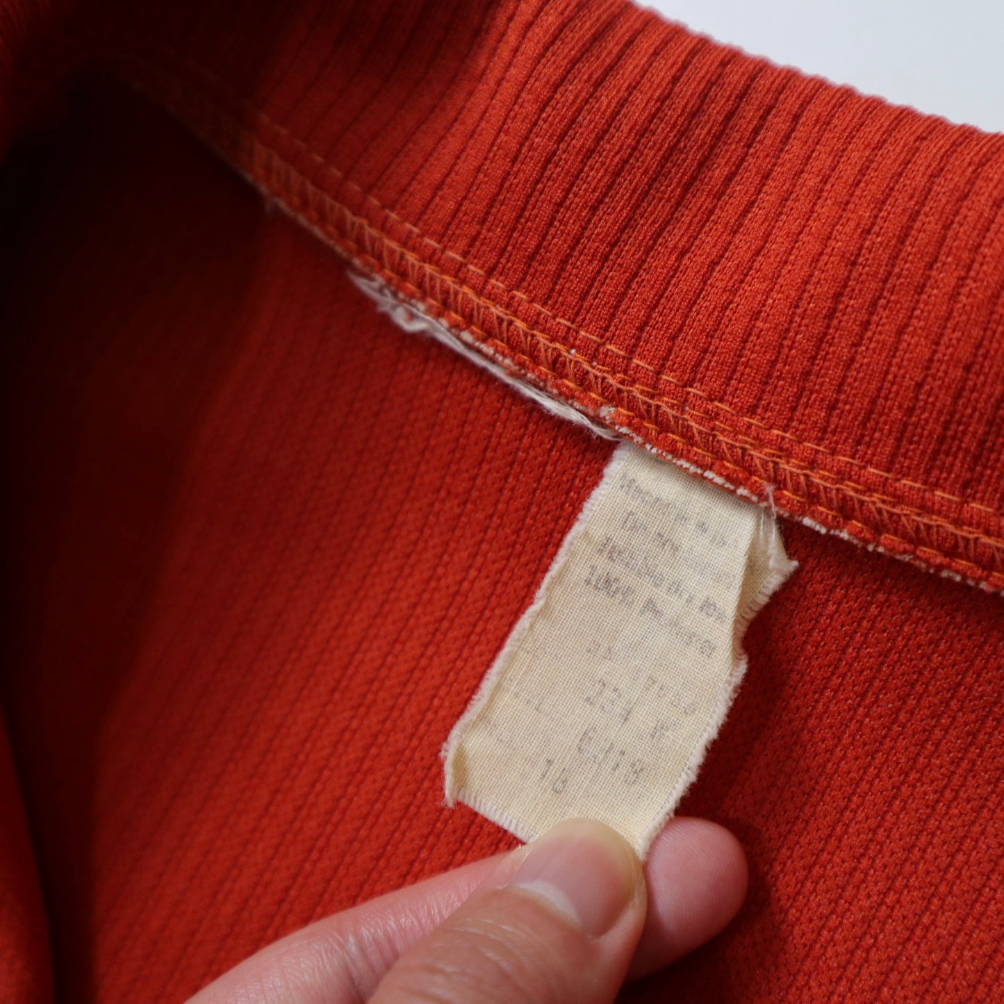 1970s 橘紅色格紋箭領西部襯衫