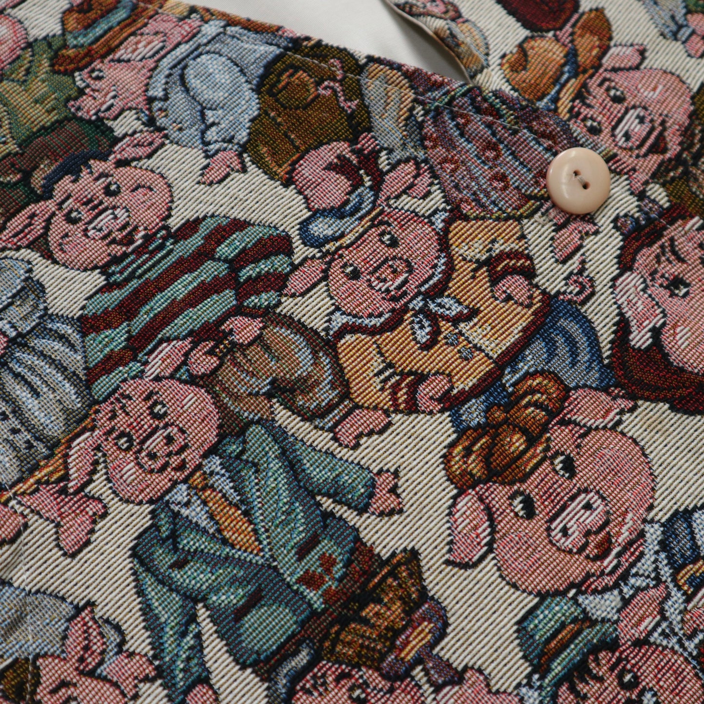 90s 美國製 小豬圖騰刺繡花毯背心