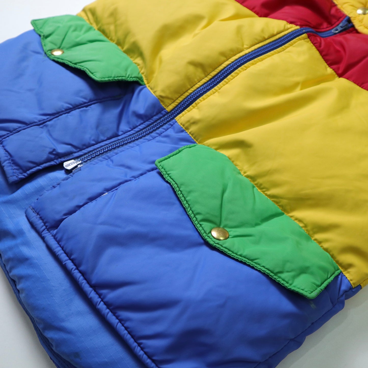 1970s SEARS rainbow color block down vest