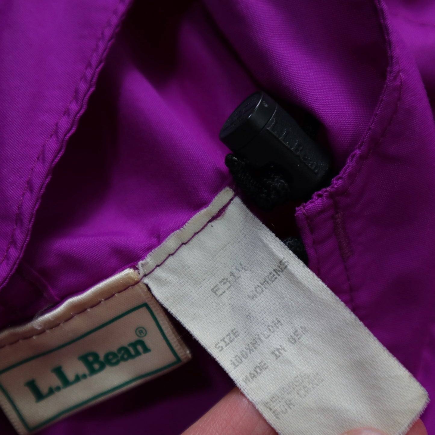 80-90s LLBean American made purple plain windproof blouse nylon blouse