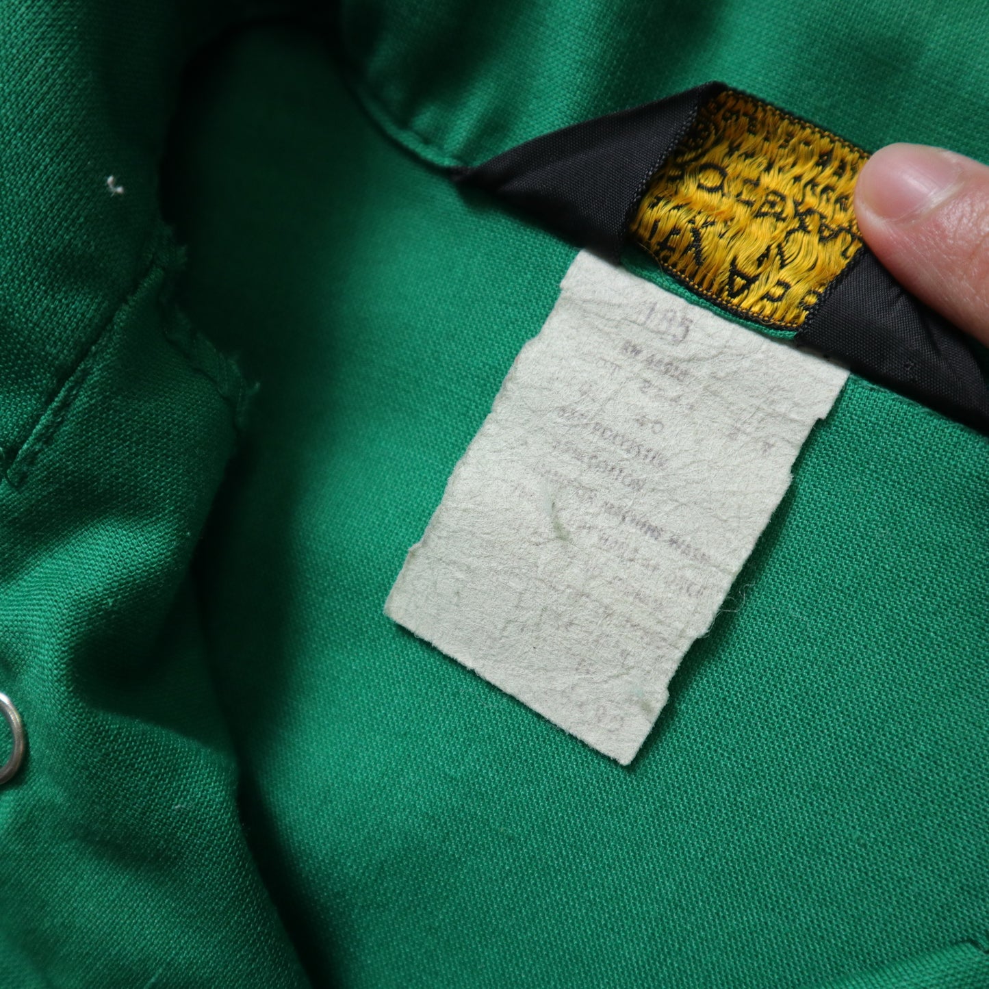 1970s 綠色鎖鍊繡箭領工作襯衫 Union made