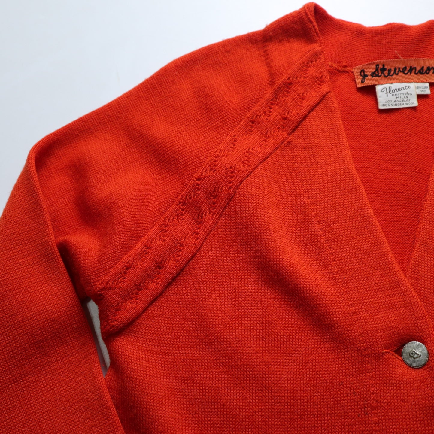 1960s Varsity Cardigan orange campus wool knitted jacket