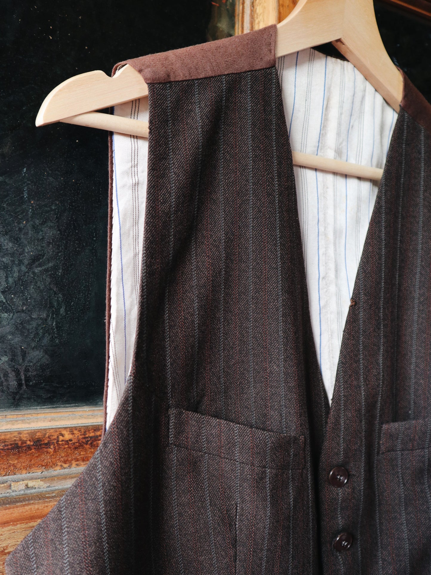 1940s French Wool Waistcoat Vest French striped wool vest