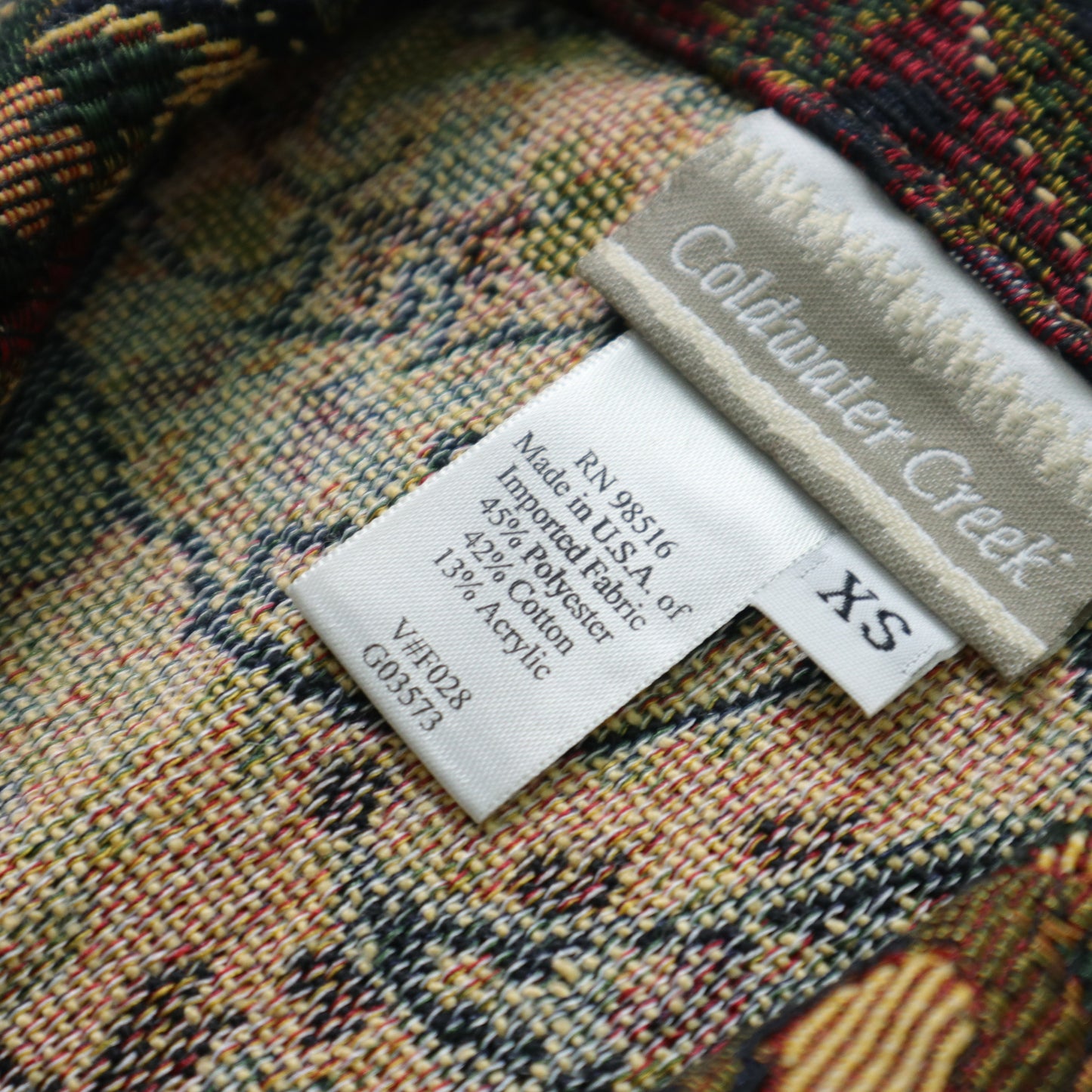 90s 美國製 變形蟲圖騰花毯外套