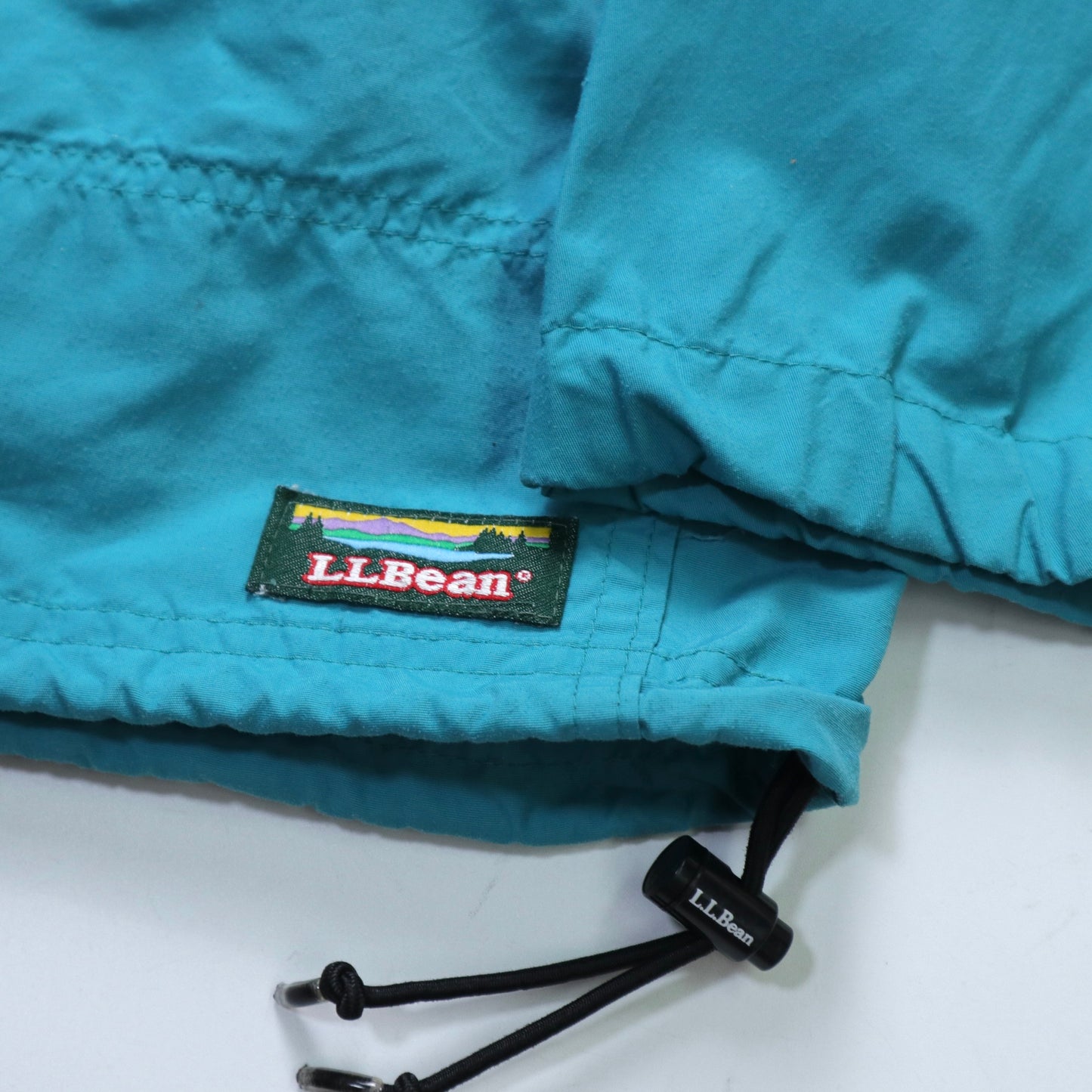 80s LLBean USA made aqua nylon pullover windproof blouse