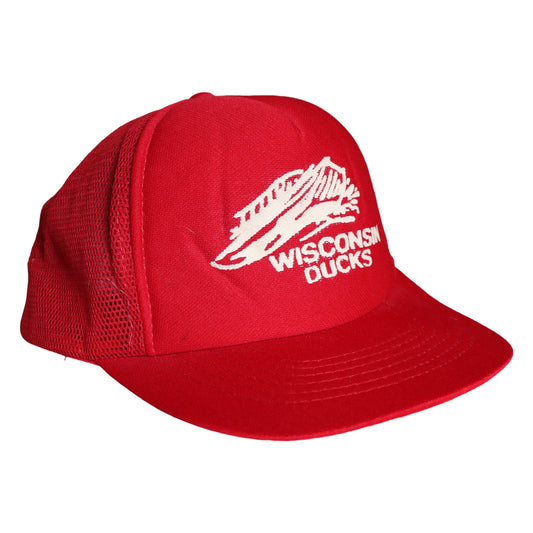 80-90s 台灣製 Wisconsin ducks 紅色卡車司機網帽