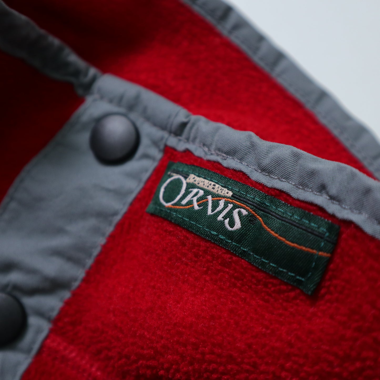 90's ORVIS USA製 レッドフリースプルオーバー