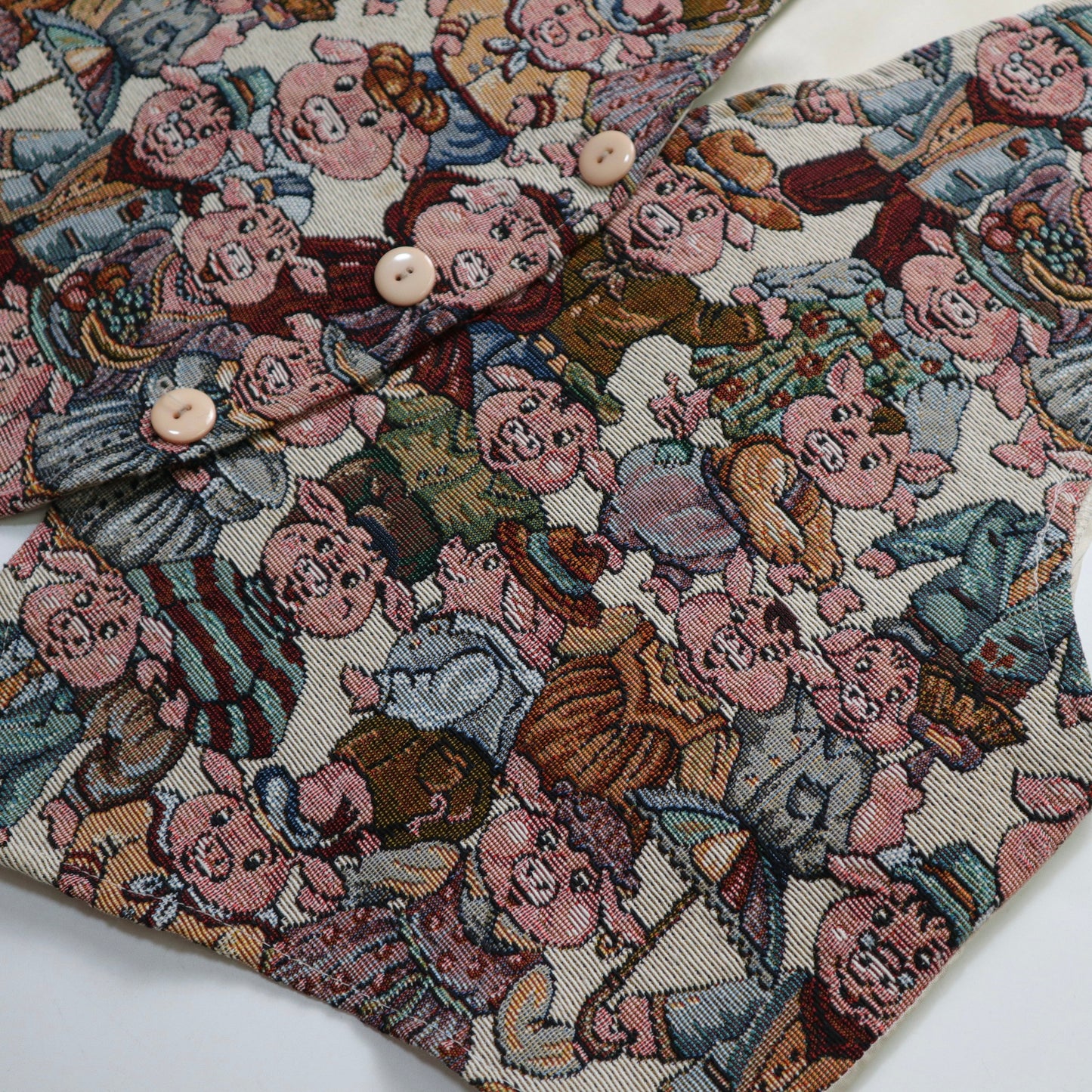 90年代 アメリカ製 子豚刺繍タペストリーベスト