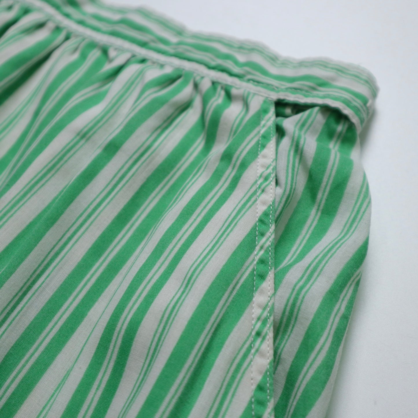1970s American made green and white striped skirt ILGWU/Union made