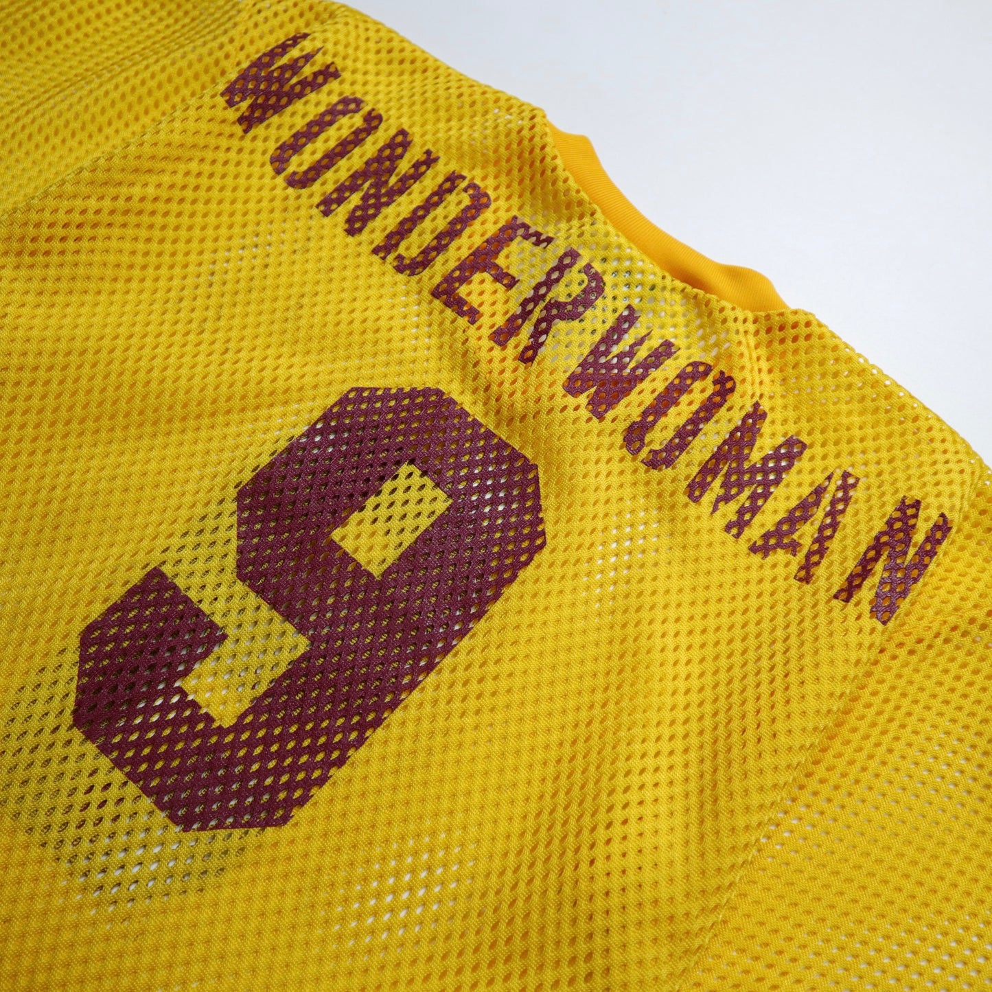 80s 美國製 BIKE Wonder woman 黃色美式足球網洞衣