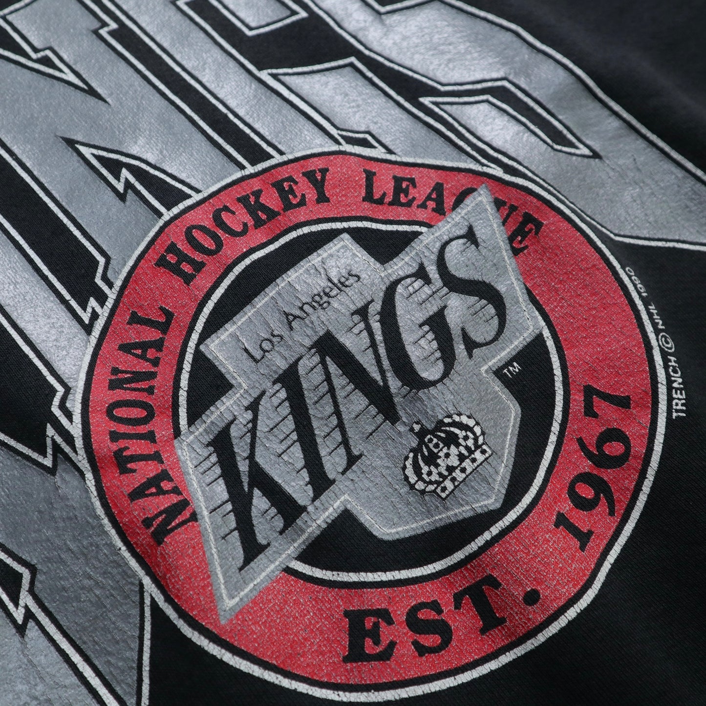 90 年代ロサンゼルス キングス ホッケー チーム ブラック ノースリーブ デストラクション スウェットシャツ