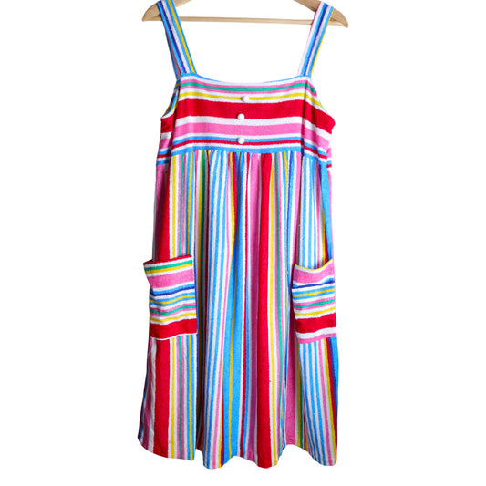 70～80年代のカラフルなストライプテリーベストドレス