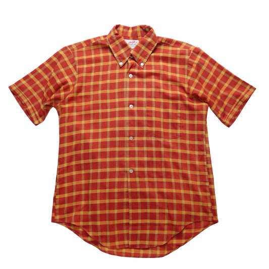 1960s Forsyth 橘色格紋箭領襯衫
