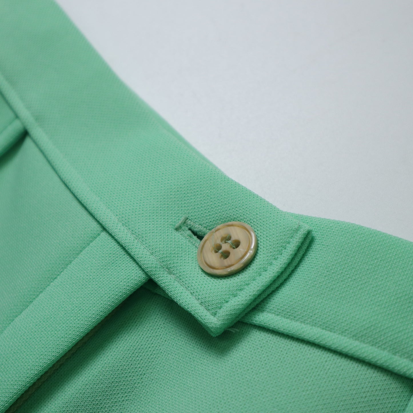 (26-27w) 1980年代 アメリカ製 ミントグリーンの立体ポケット付き七分ワイドパンツ
