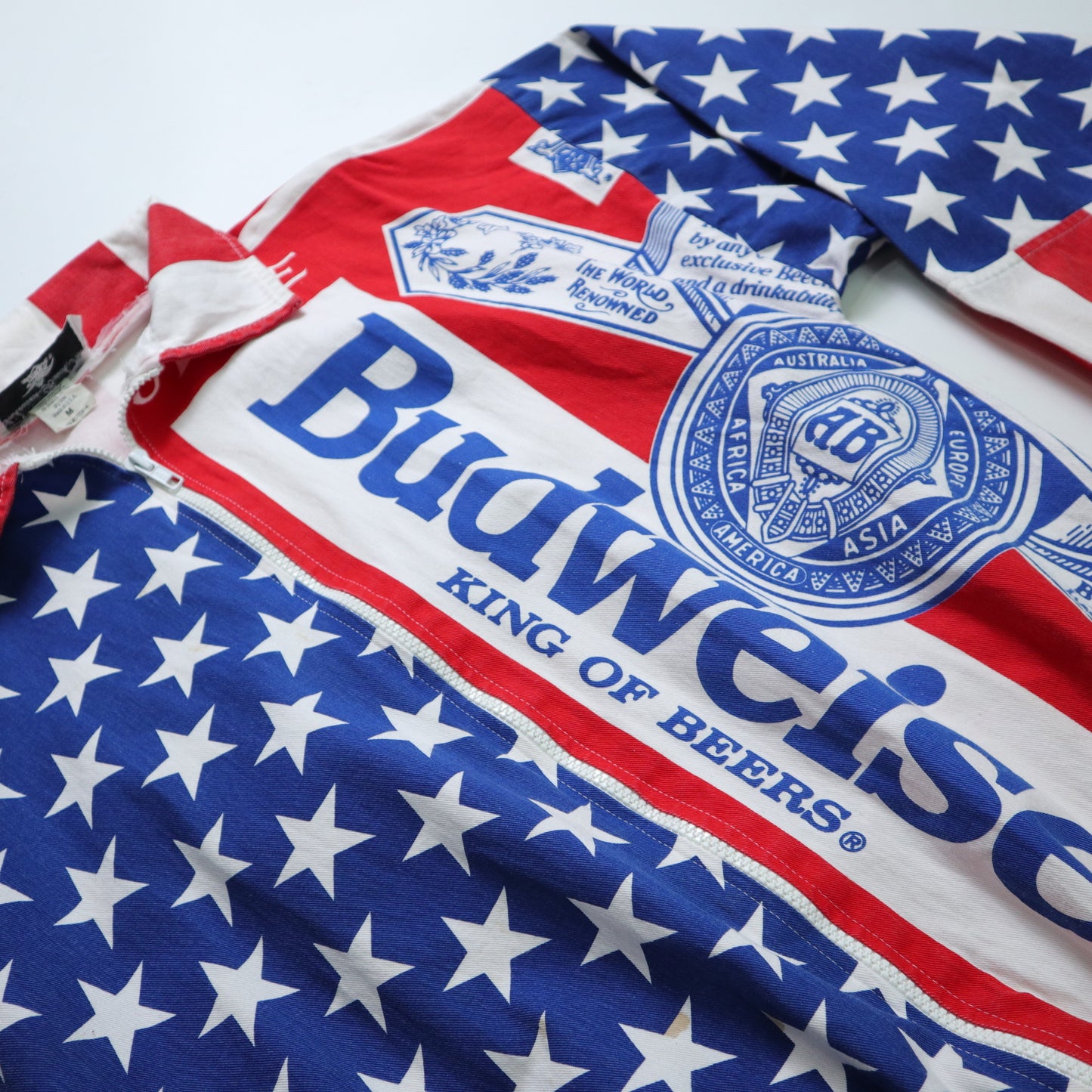 1980s American-made Budweiser Beer All Over Print Jacket Budweiser Jacket