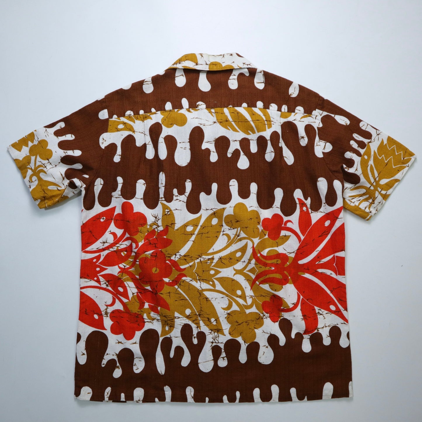 60s Waltah Clarke's
印花幾何圖樹皮棉夏威夷襯衫