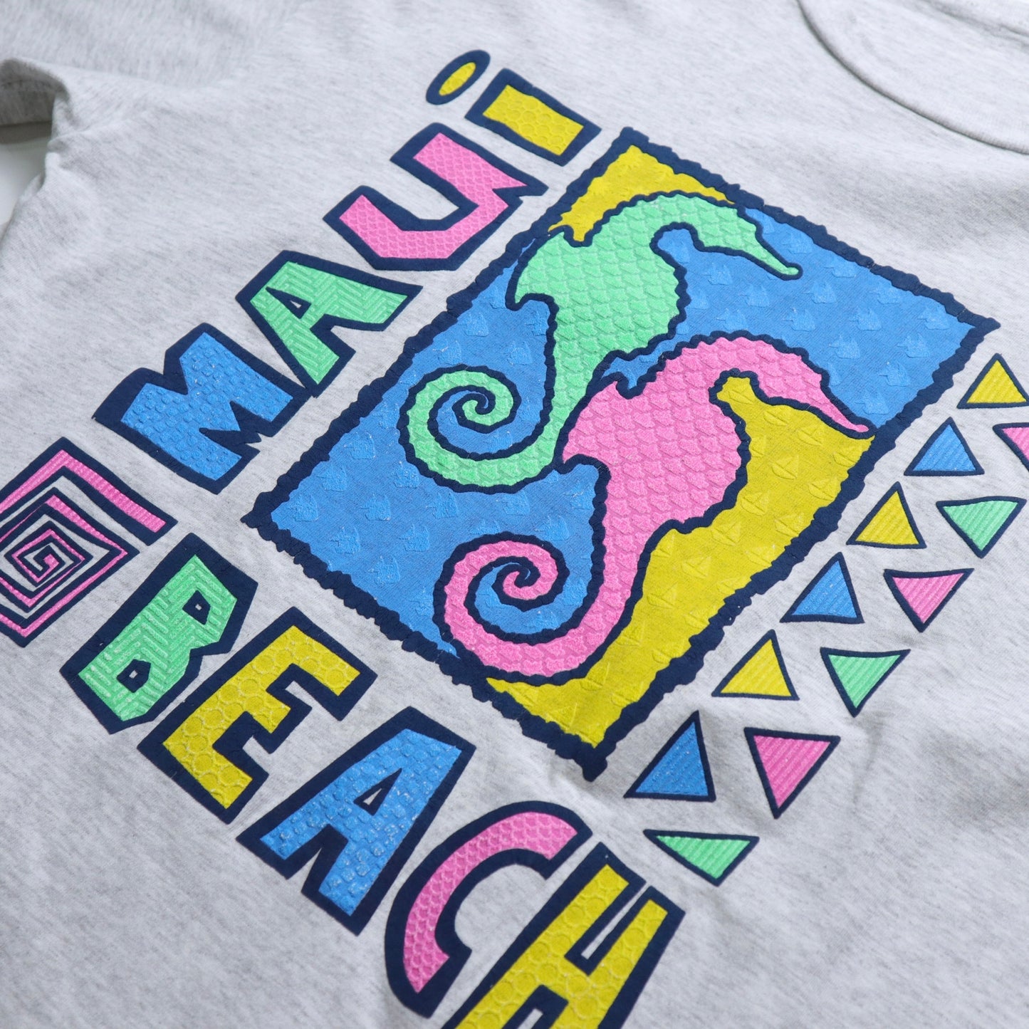 Colorful seahorse offset tee in Maui, Hawaii