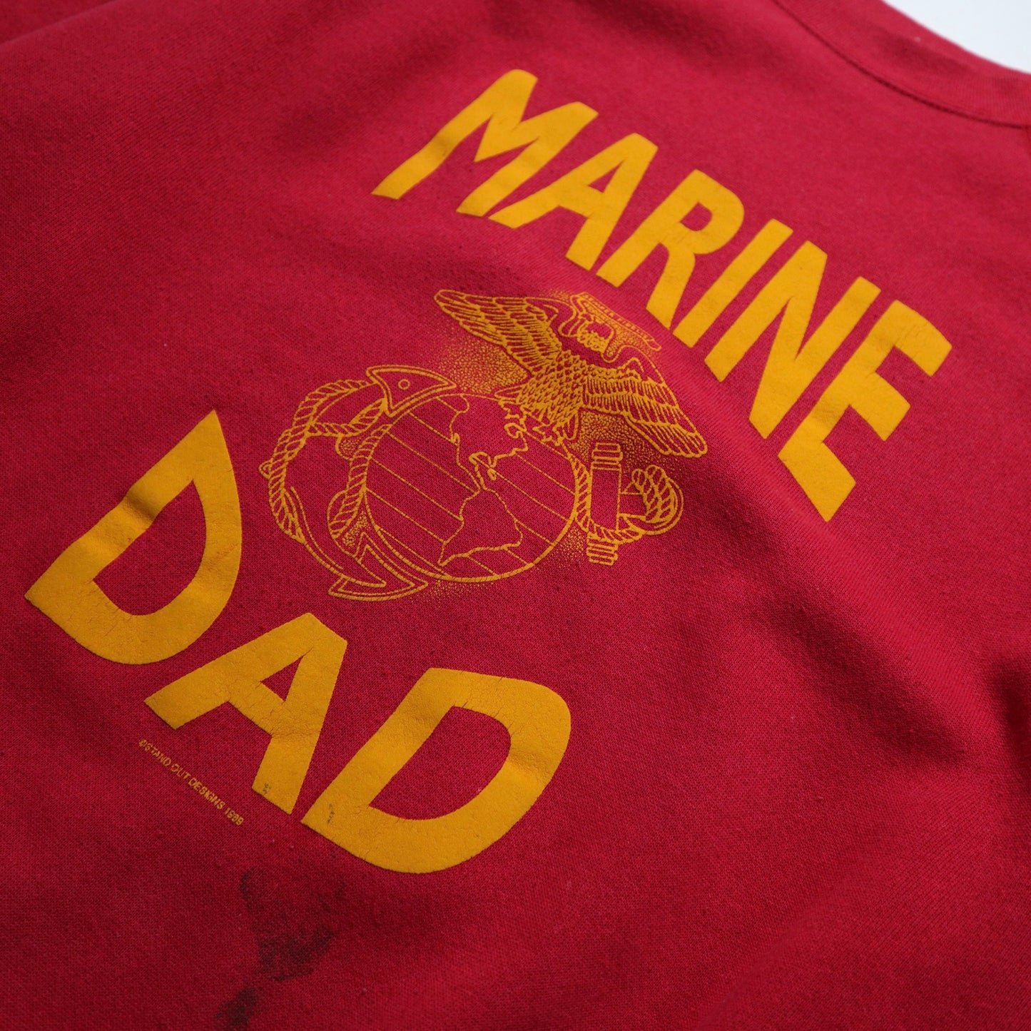 1989 Marine Dad レッド オフセット スウェットシャツ カレッジ T シャツ