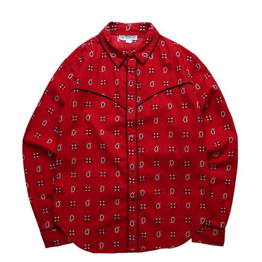 70s Betmar New York 美國製 女生紅色變形蟲襯衫 工會標籤