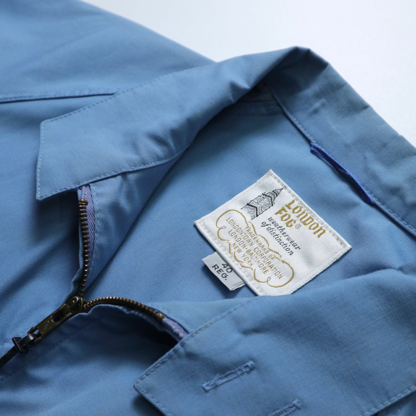 70s London Fog American made sky blue Harrington coat IDEAL zipper