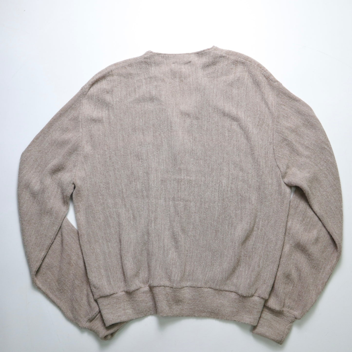 1980s Lacoste IZOD American-made milk tea cardigan sweater