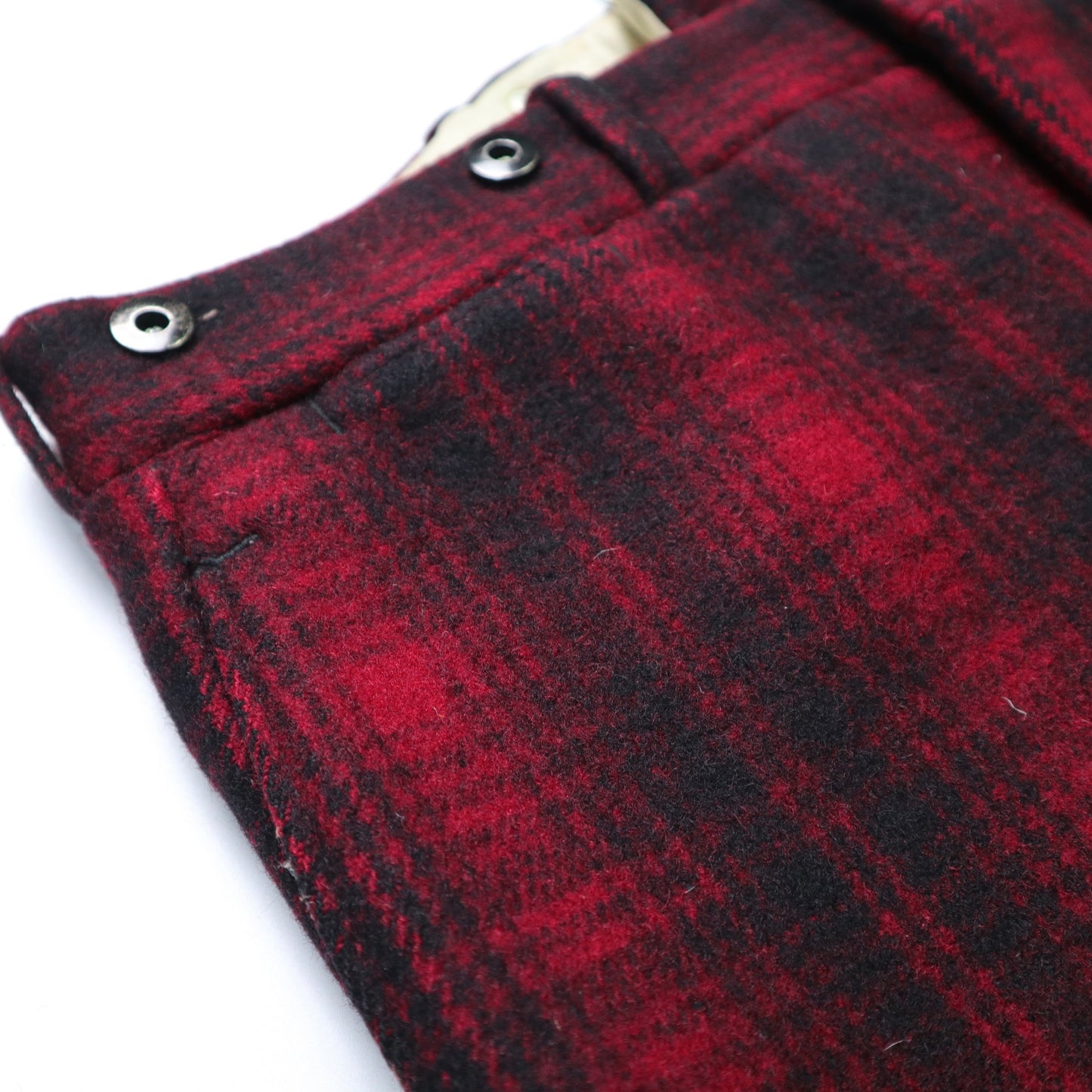 (34W)1950s Woolrich American wool red plaid hunting pants Talon zipper