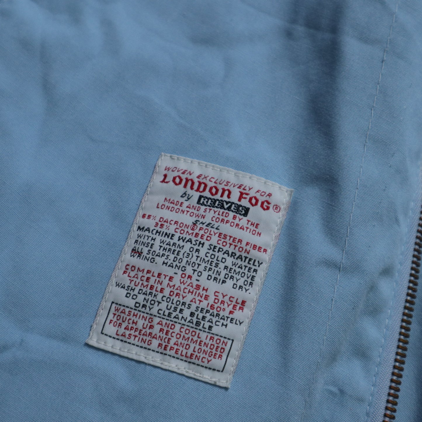 70s London Fog American made tender blue Harrington coat IDEAL zipper