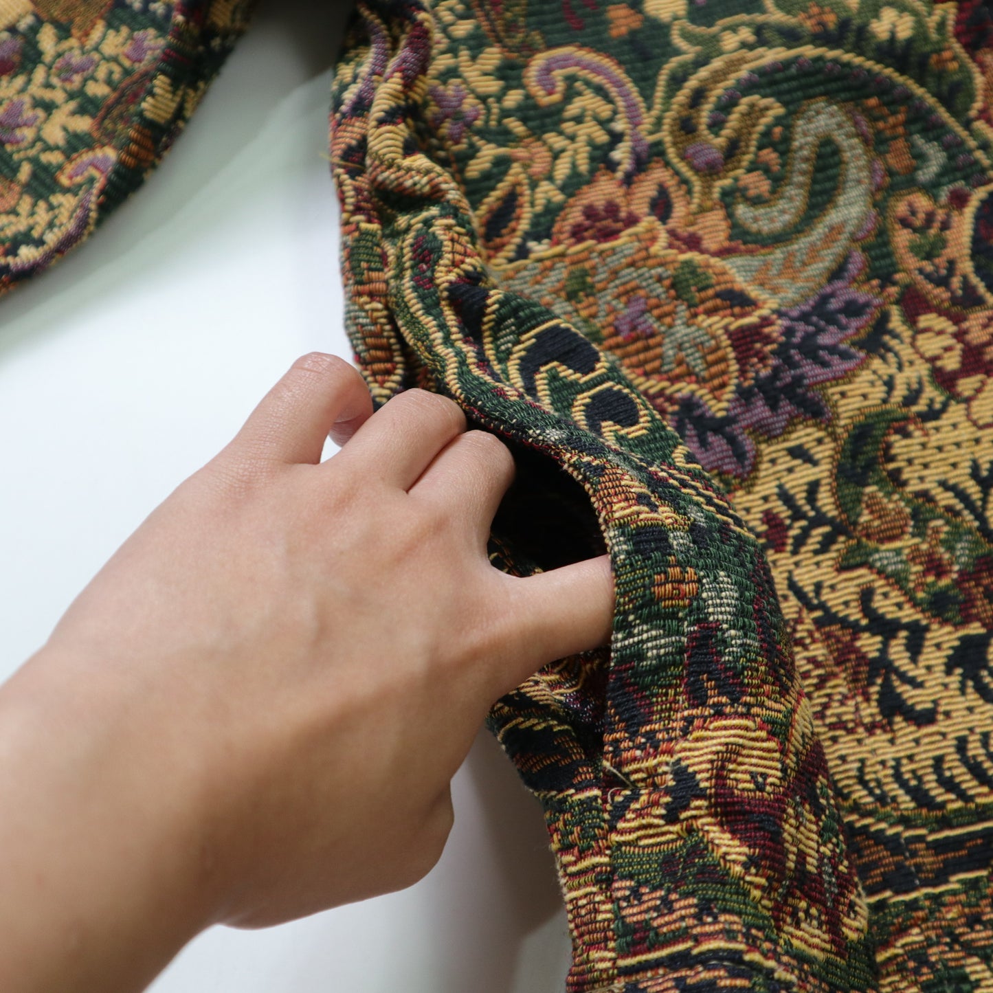 90s American-made amoeba totem tapestry jacket