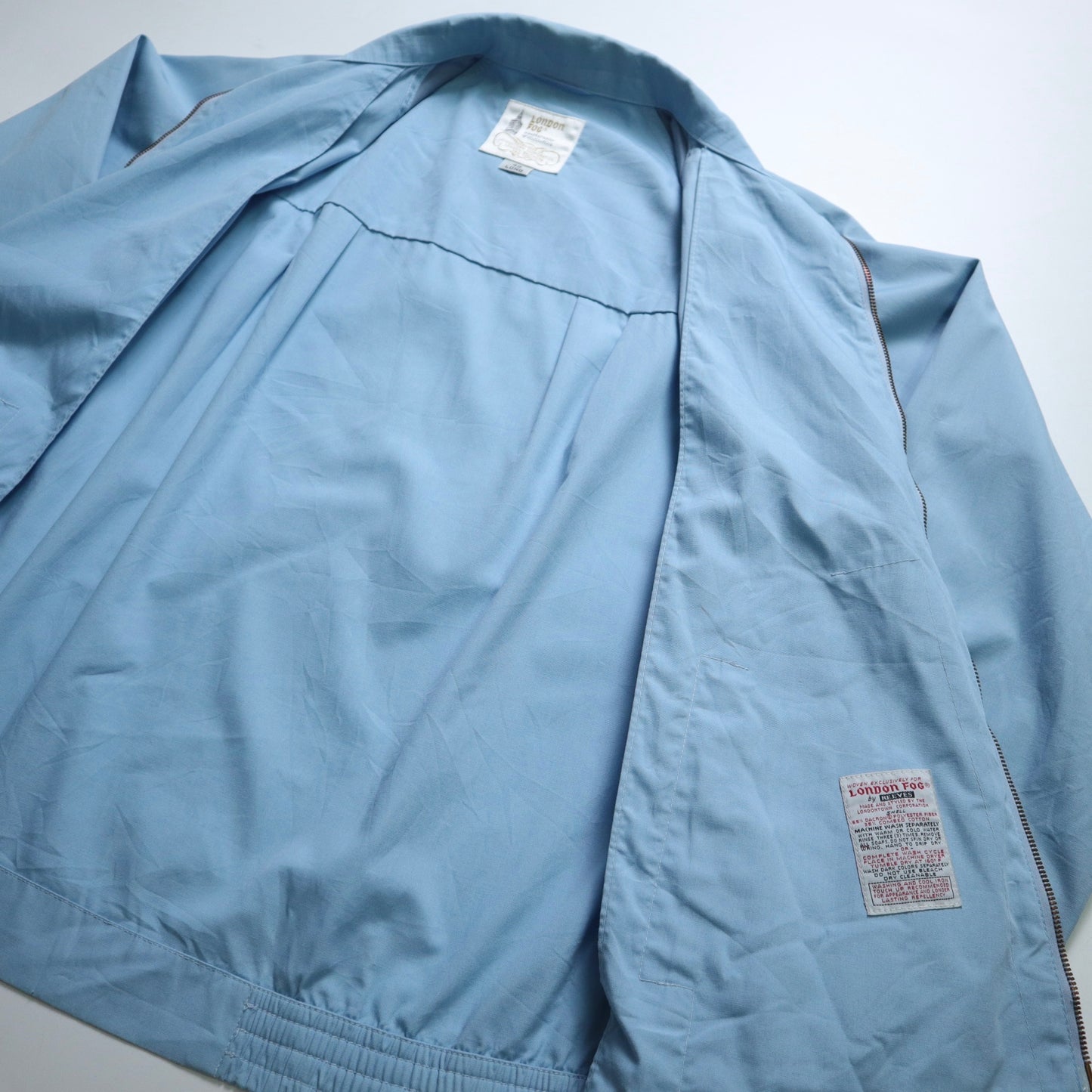 70s London Fog 美國製 嫩藍色哈靈頓外套 IDEAL拉鍊