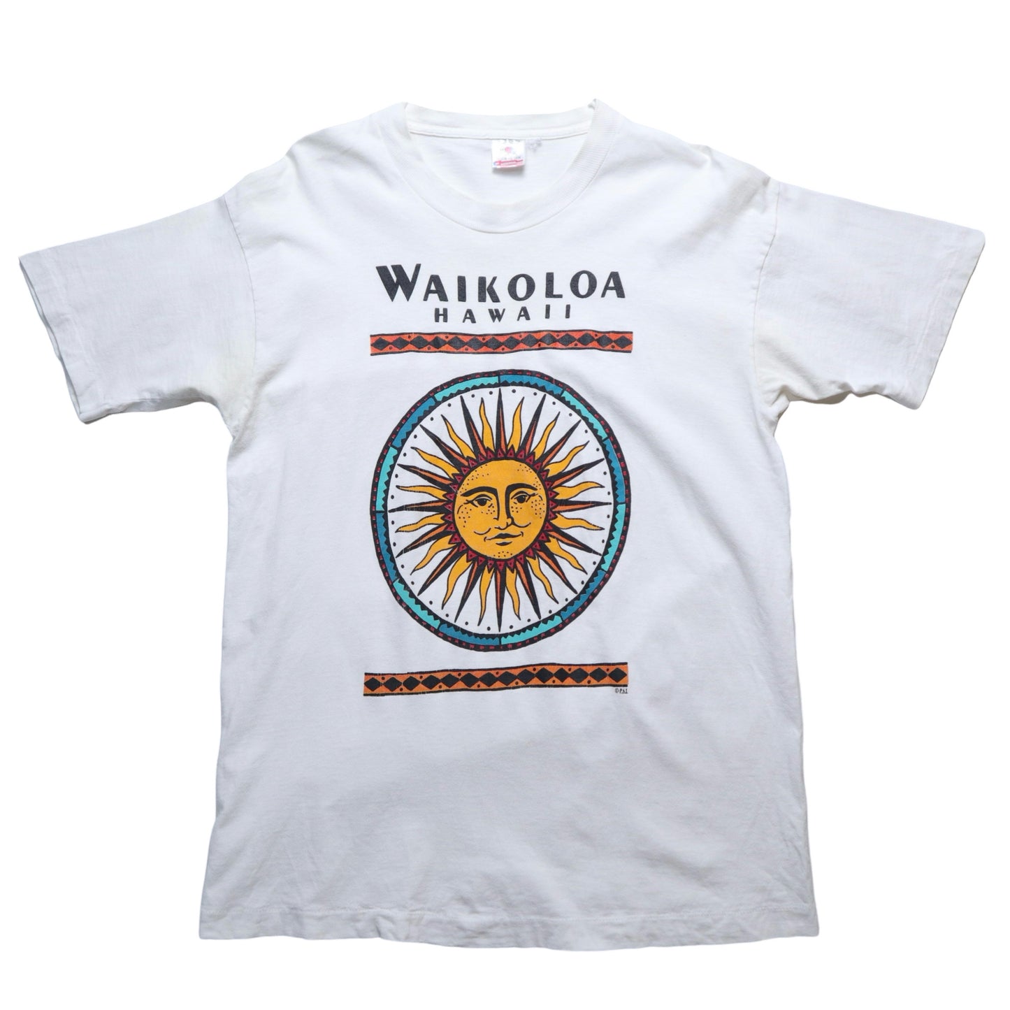 90s American-made Hawaii Sunface T-Shirt vintage tee