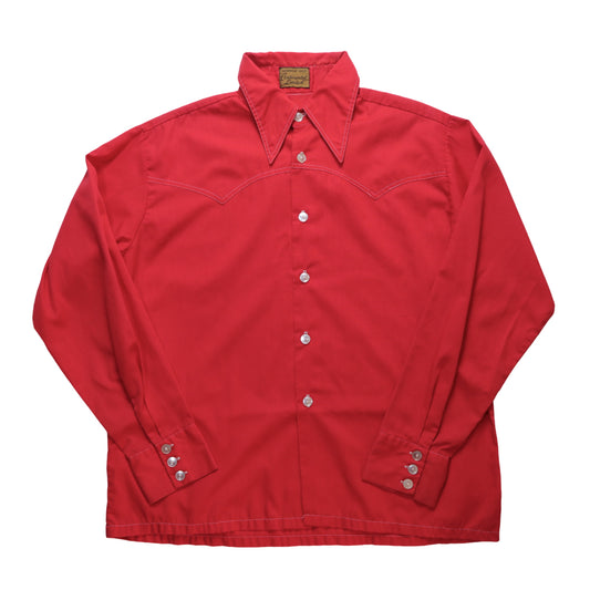 1970s Continental Limited紅色箭領西部襯衫
