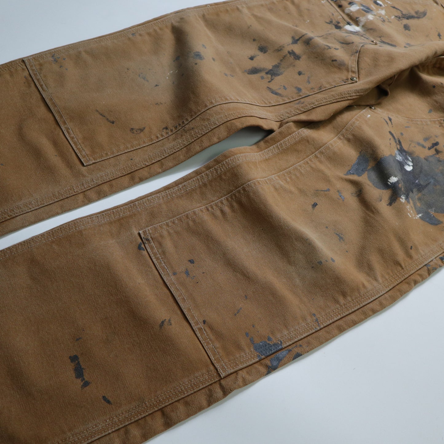 (31W)美國製 Carhartt double knee 棕色潑漆工作褲