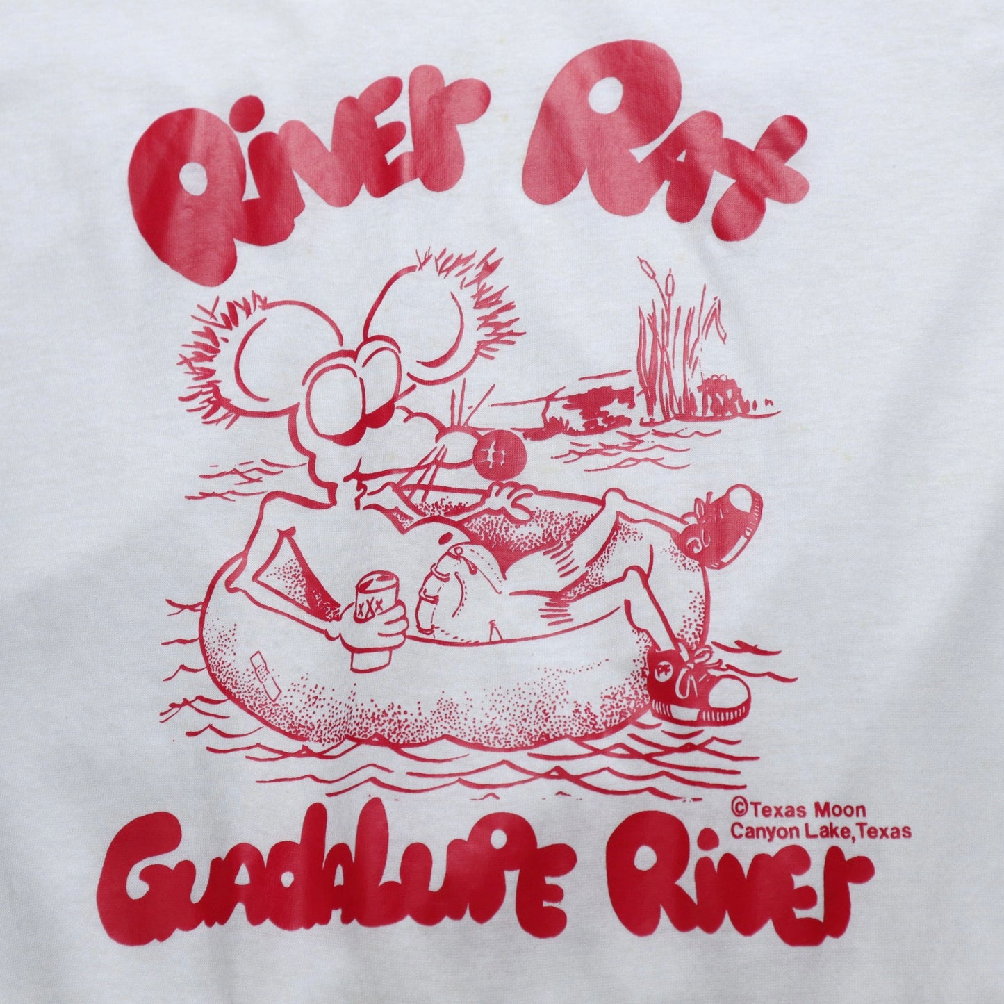 80s 美國製 Guadalupe River Rat 滾邊T-Shirt