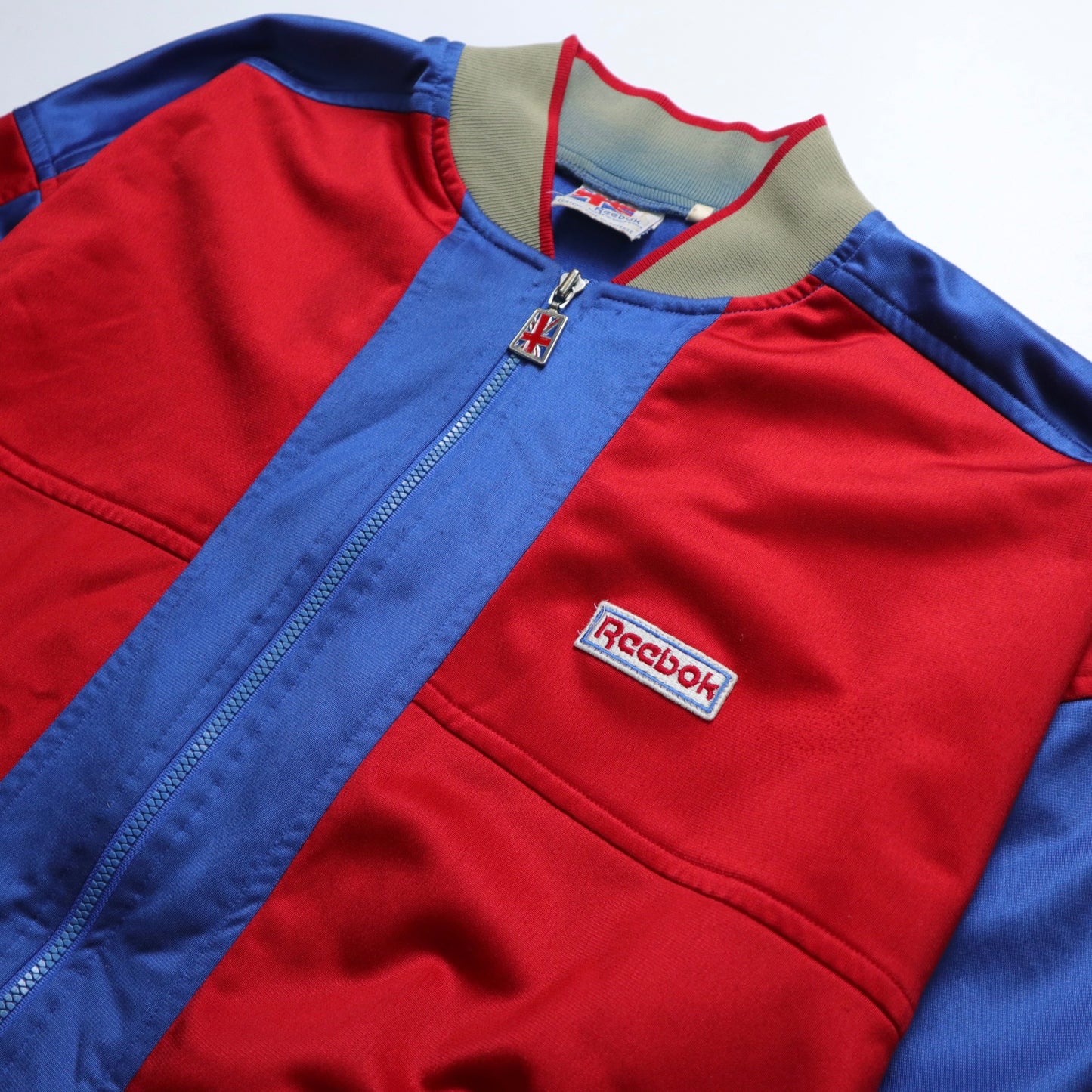 90年代香港製 REEBOK 青と赤のカラーブロックスポーツジャケット