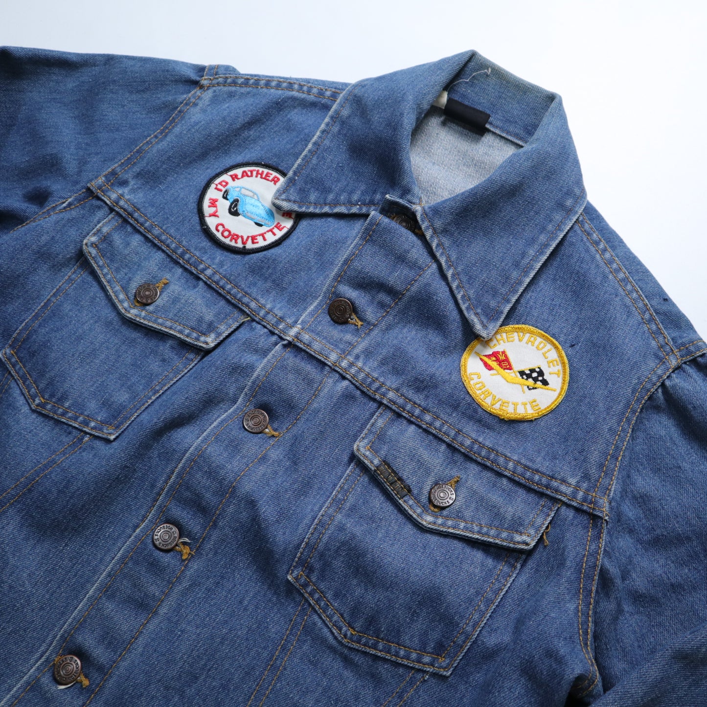 60-70s Sears Roebuck Selvedge denim jacket racing patch denim jacket