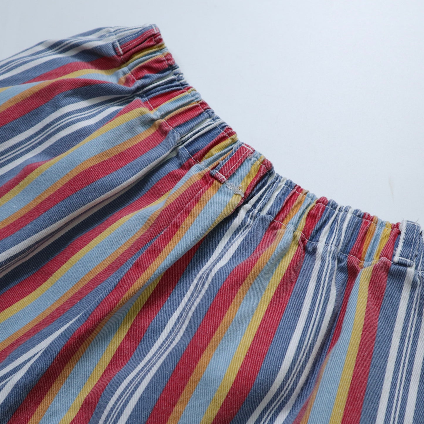 （25W)80s 美國製 彩色條紋斜紋純棉短褲 talon42拉鍊
