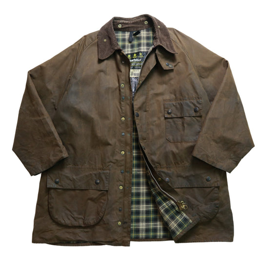 Barbour Solway zipper 咖啡色油布外套 - 富士鳥古著