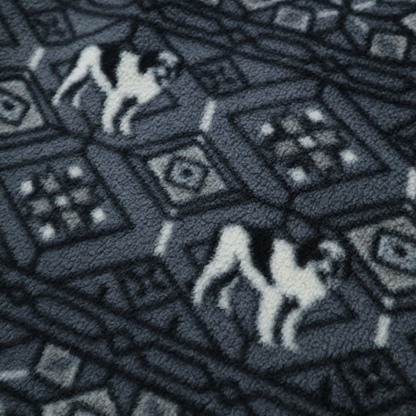 Big Dogs 灰色滿版圖騰抓毛絨套頭衫 - 富士鳥古著