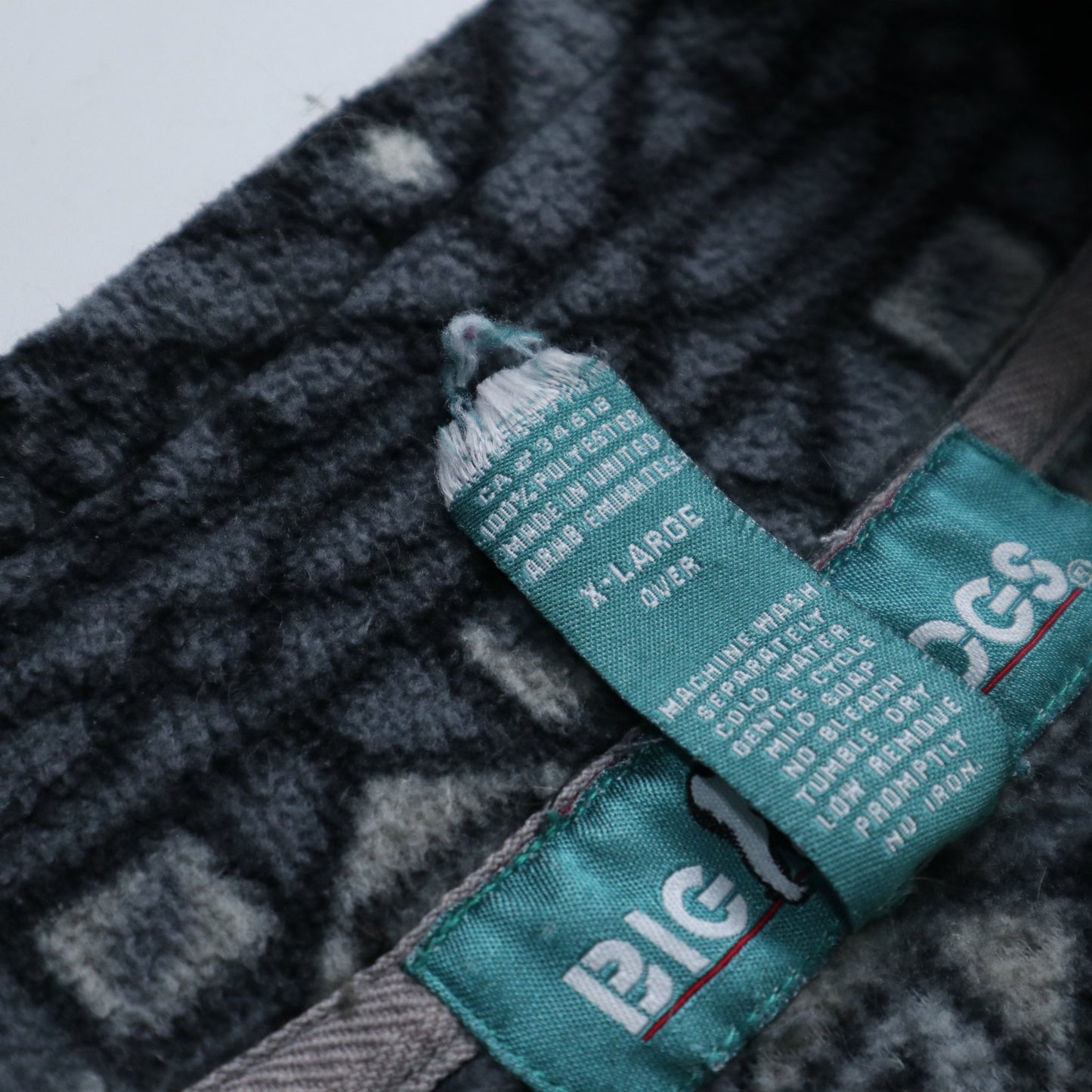 Big Dogs 灰色滿版圖騰抓毛絨套頭衫 - 富士鳥古著