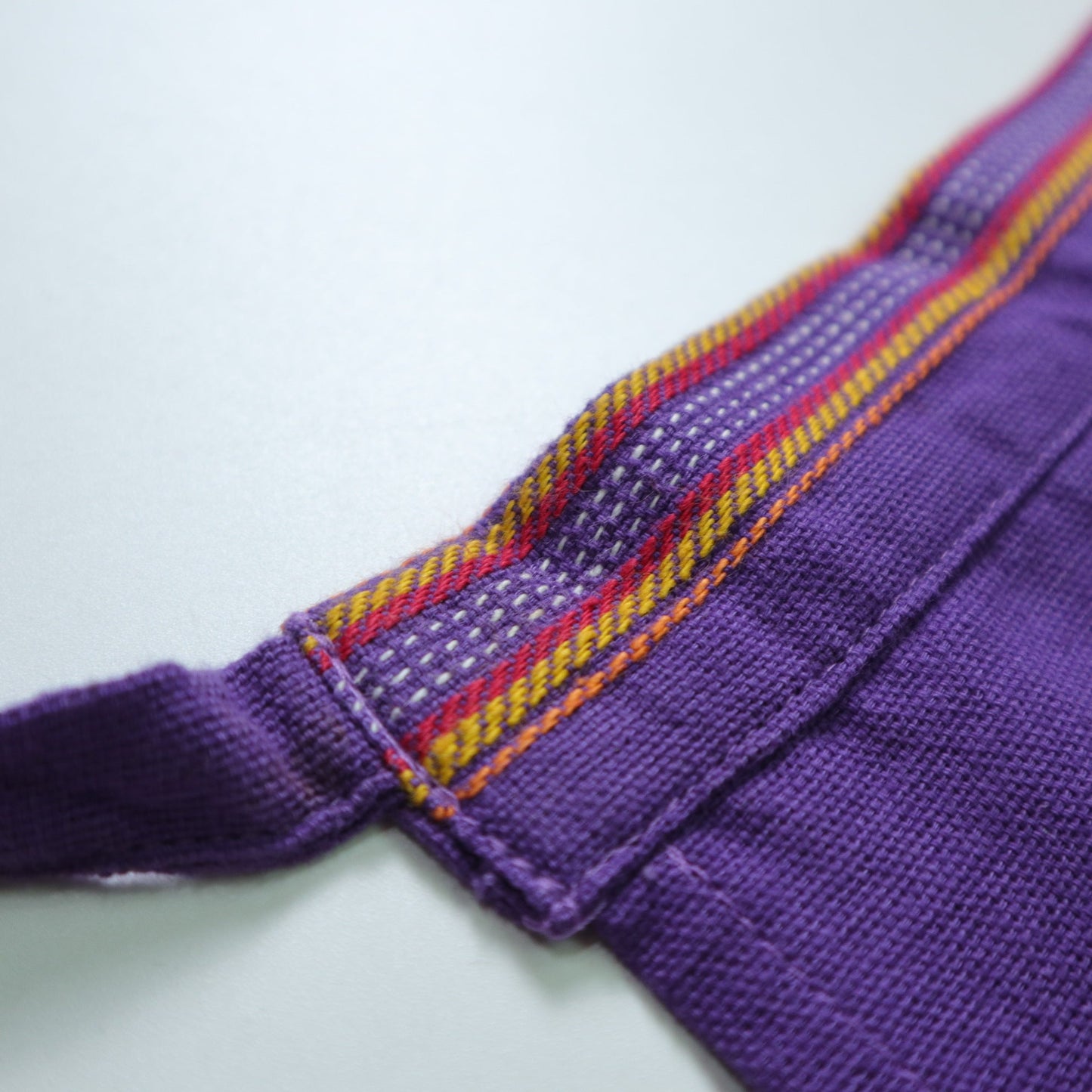 Handmade Guatemalan Apron 紫色瓜地馬拉手工刺繡圍裙 傳統農民刺繡 - 富士鳥古著