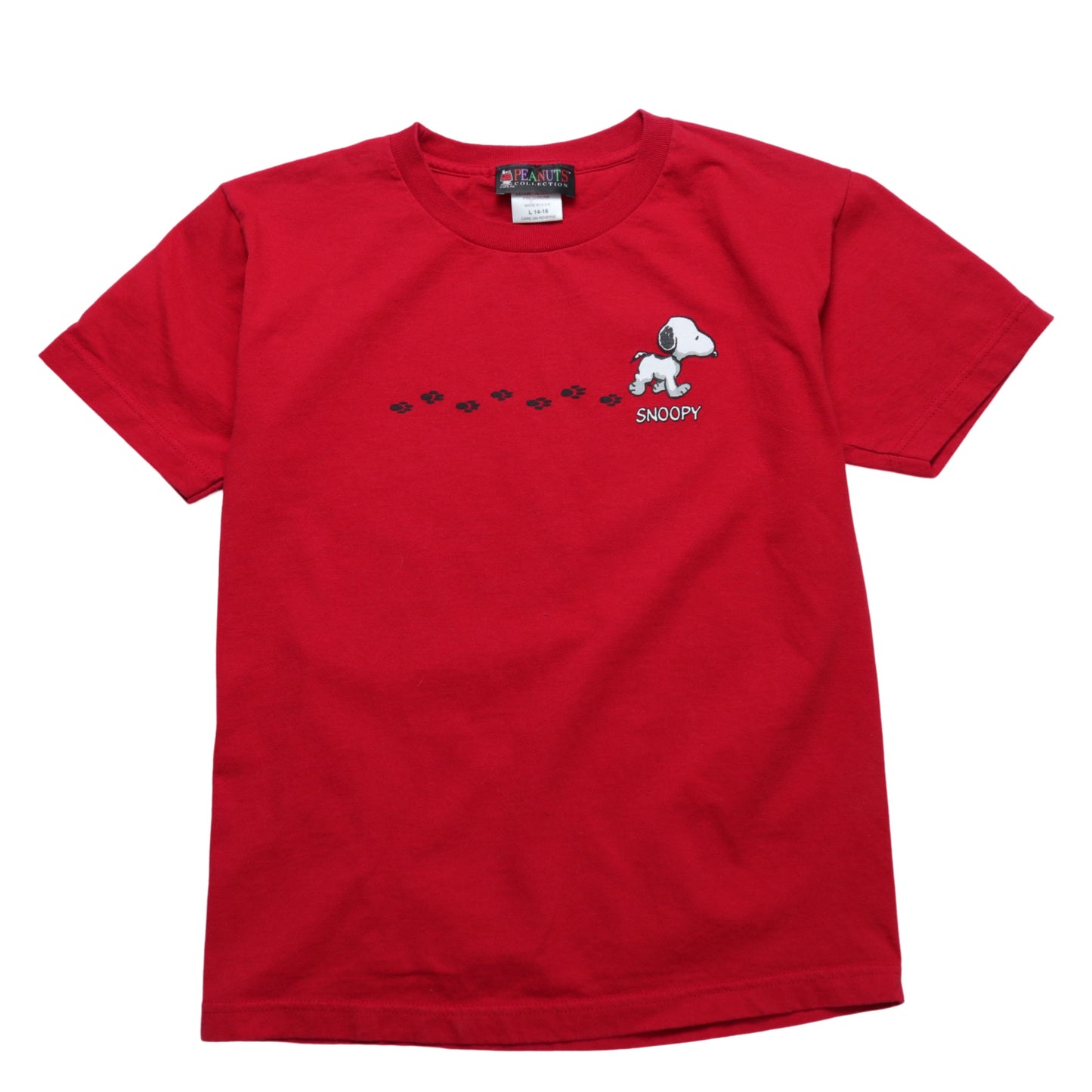 90's American-made Peanuts Snoopy red crew neck tee