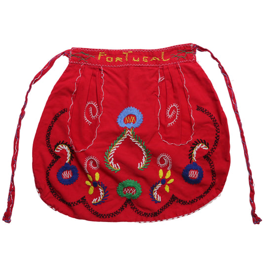 Handmade Apron 紅底葡萄牙手工刺繡圍裙 半身圍裙