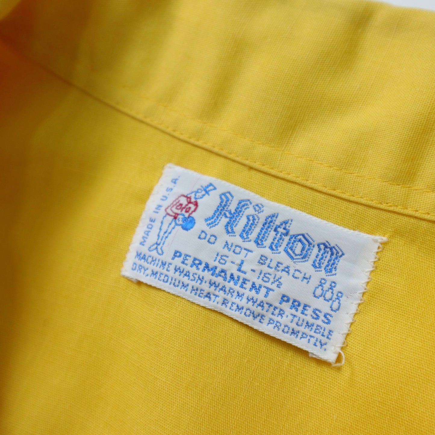 1970年代 ヒルトン アメリカ製 黄色のボウリングシャツ