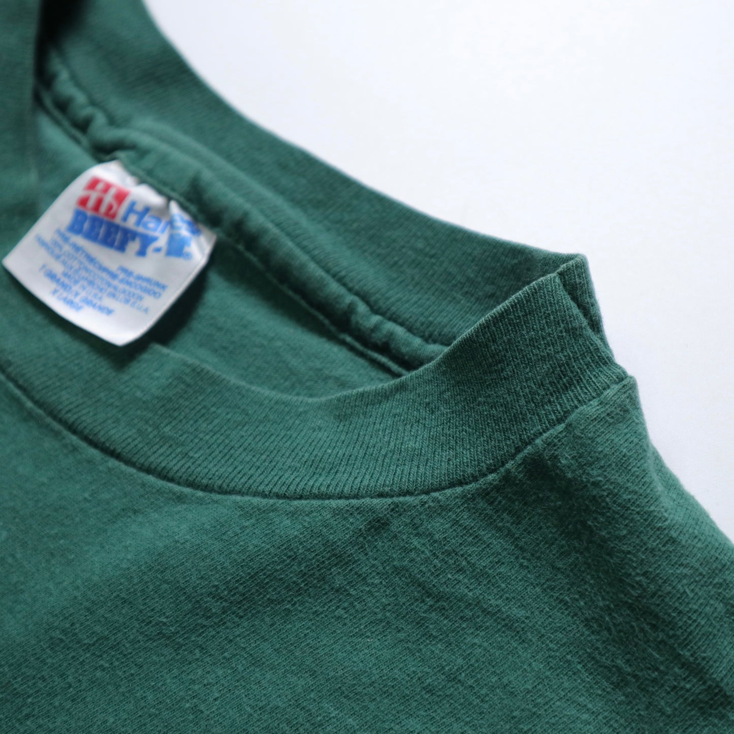 90年代ヘインズ アメリカ製 MULCH グリーンウォッシュオールドオフセットTシャツ